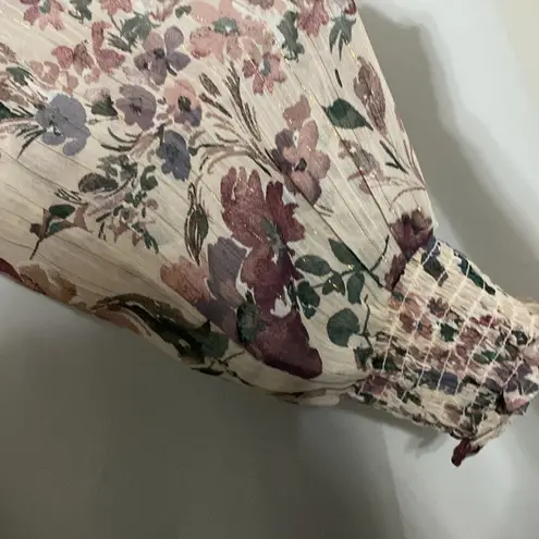 NWT AUTRES FILLES WO SIZE 2X FLORAL GOLD METALLIC THREADS LINED SHEER BLOUSE