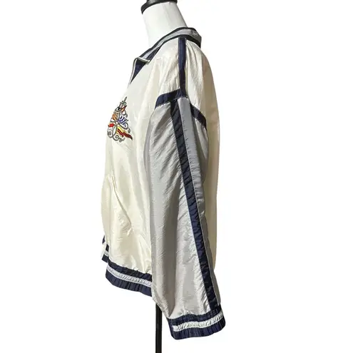Petite Sophisticate Vintage 80s Windbreaker Jacket Woman’s Size Large Nautical Design Crest VGUC