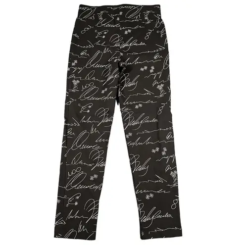 Frank Lyman Womens 12 Black Script Graffiti Writing Trouser Pant 226302