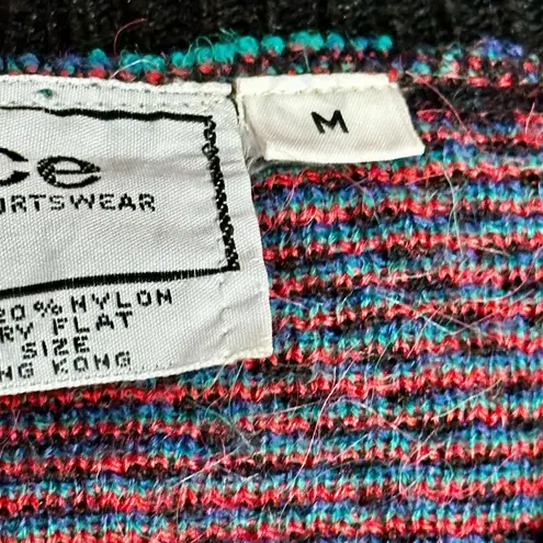 Joyce Sportswear 80s 90s Multicolor Plaid Knit Sweater Vest Rad Cosplay Vintage Red Size M