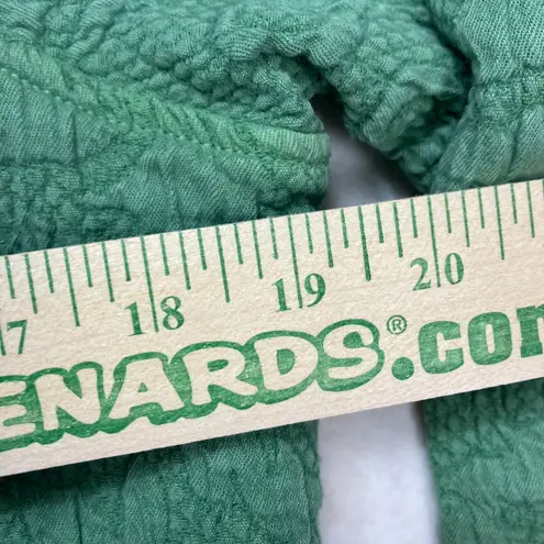 Soft Surroundings Textured Floral Button Front Jacket Green Small USA Made