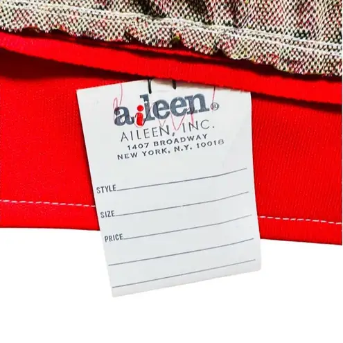 Vintage 70s Zip Front Red Blue Cropped Short Sleeve Bolero Jacket S NEW Tags