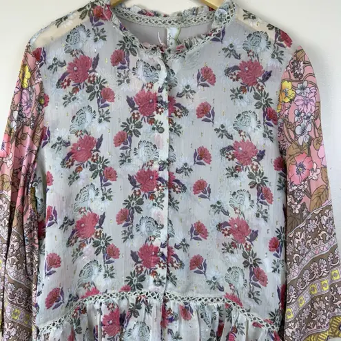 Aratta Silent Journey Blouse Boho Romantic Size S Approx Ruffle Flared Sleeves Pink