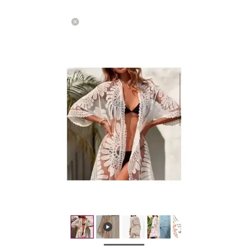 Rebellion Revellion Again - Lace crochet kimono cover up crochet M