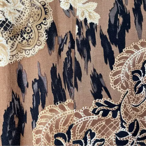 Vintage 90s Floral Animal Print Ruffle Midi Dress M Multiple Size M