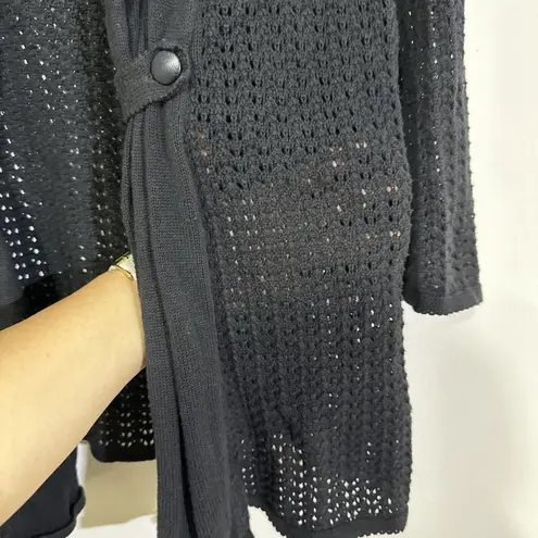 Pria Women Black Cardigan S Crochet open net.