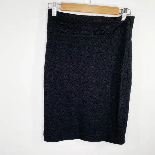 Margaret M Black Floral Slimming Stretch Pencil Skirt Women's Size Small S
