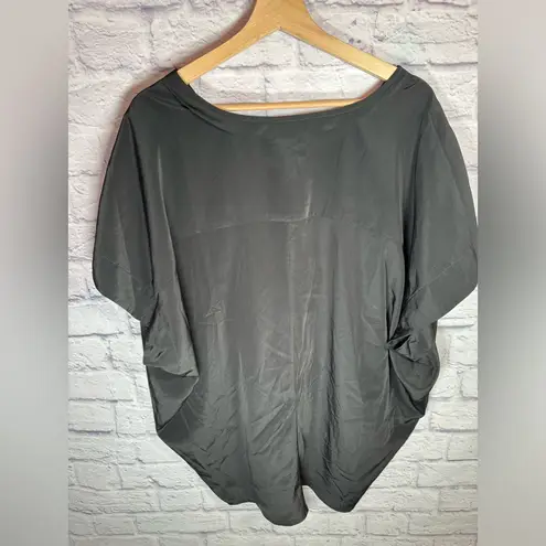 HATCH ONE SIZE PULL OVER short SLEEVE vneck top maternity solid black