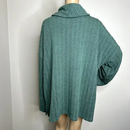 Suzanne Betro Green Textured Cowl Sweater