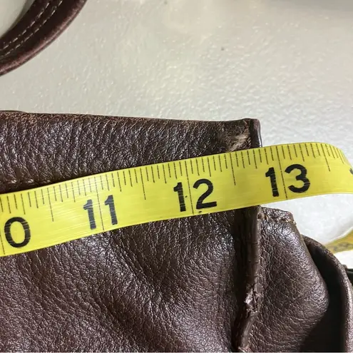 J.Jill  brown leather shoulder bag medium size 12.75” x 11”
