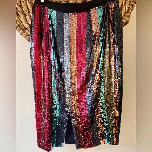 Tanya Taylor Multicolor Sequin Samia Skirt Size 8