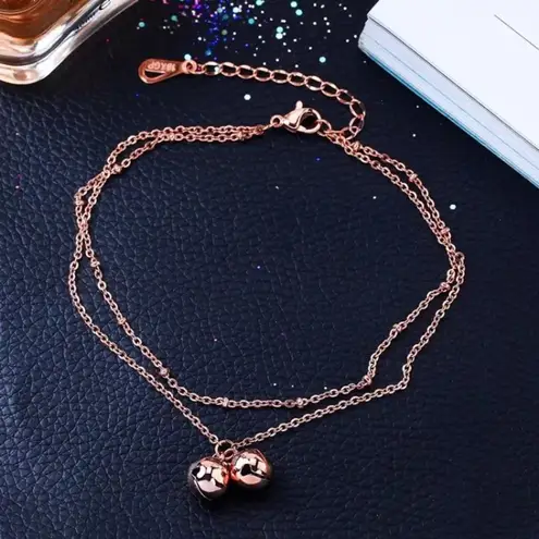Rose Gold Double Bells Bracelet Anklet