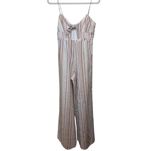 6 Shore Road Linen Striped Jumpsuit Sz. M