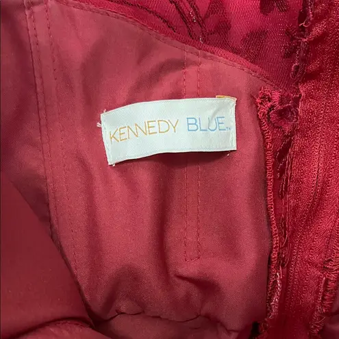 Kennedy Blue Natalie Red Bridesmaid Maxi Dress w/ Chiffon Skirt - Size 20