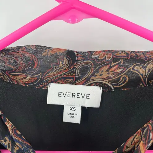 Evereve Dress Extra Small Eliza Paisley Midi Long Sleeve Business Work Office