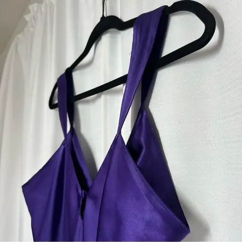 Erika Taylor Slip Dress Vintage Chemise Gown M Nightie Purple Satin Sleep Sexy Size M