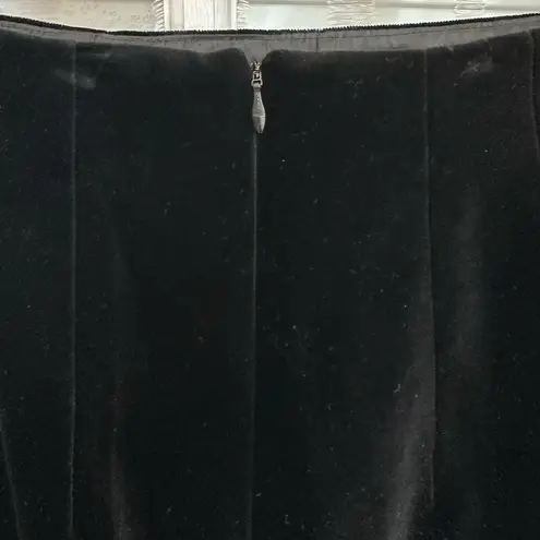 Laura Ashley Vintage Black Velvet A-Line Skirt Classic Career Holiday Size 10 M