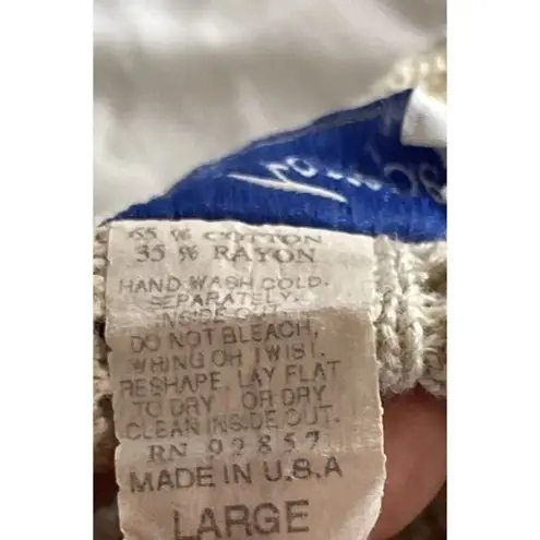 Vintage Cotton Forever Women's Sz Large Khaki Light Brown Long Sleeve Sweater Tan