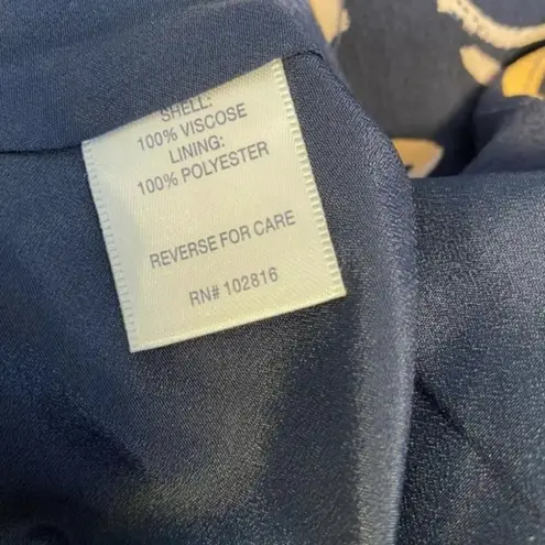 Ryllace Promenade Navy Blue Floral Dress Size 16 Floral Botanical Flowy Tiered