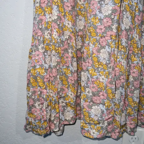 Elloh New Pink & Yellow Floral Reversible Maxi Dress Size Small