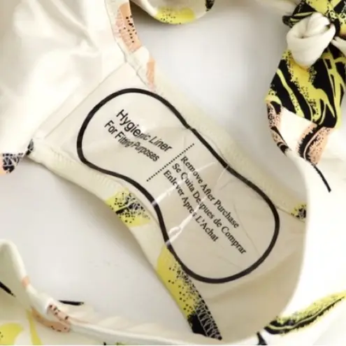 Derek Lam 10 CROSBY VANILLA YELLOW BLACK PRINT BIKINI BOTTOM M