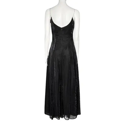 Vintage 90s Scott McClintock Black Prom Dress Rhinestone Straps Small Black Tie