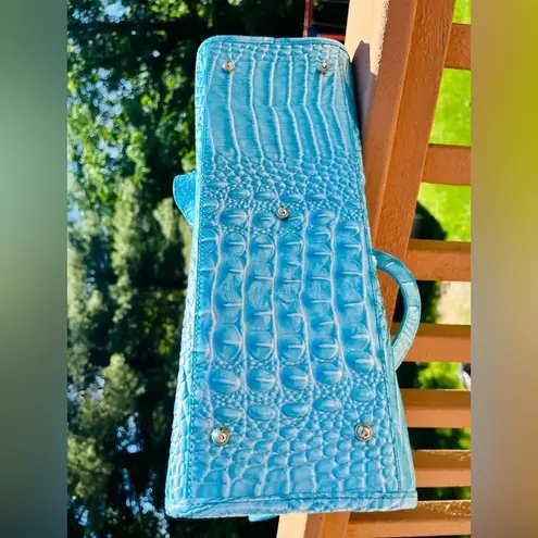 Brahmin Tia Tote – Dusty Blue Melbourne – Croc Embossed Leather – NWT