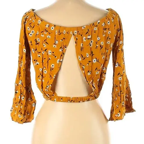 Bleuh Ciel Excellent Condition Juniors Floral Cutout Back Blouse Size Large