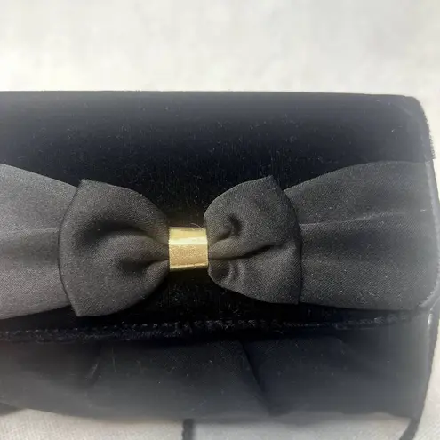 Source Unknown Bow‎ Evening Bag Velvet and Satin Crossbody Black