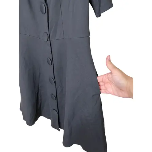 Voodoo Vixen Black Flutter Sleeve Button Front Tie Back Cutout Dress Size L Size L