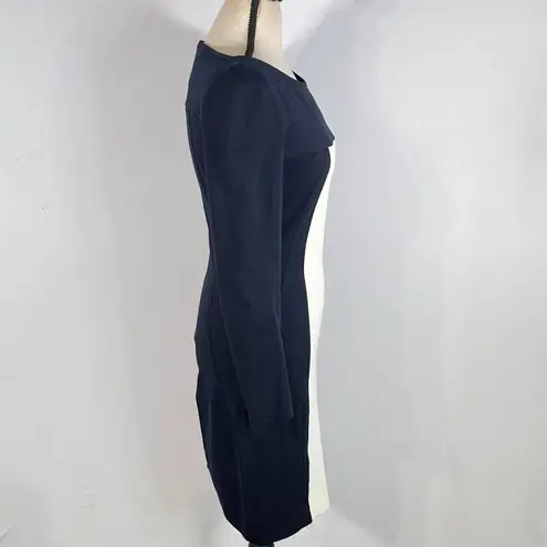 Akris Punto Colorblock Navy White Shift Mini Dress Women's Size 4
