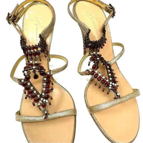 Giuseppe Zanotti gypsy-jeweled sandals, made in Italy, size 8.5