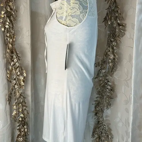 Daisy Fuentes White Lace-Up Sleeveless Dress Size S Boho Chic Casual