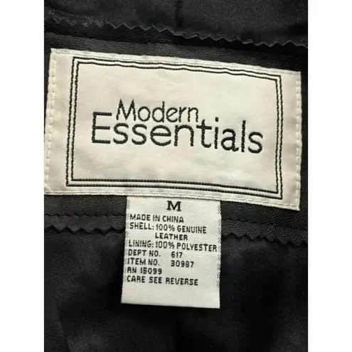 Modern Essentials Leather Jacket Coat Black M Mid Length Size M