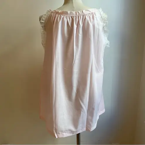 NWOT 50s Vintage Aristocraft Babydoll Nightgown Embroidered Lace Ribbon Medium Pink