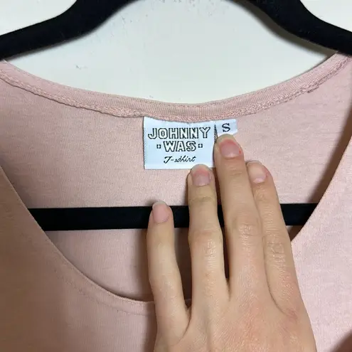 Johnny Was Vintage T-Shirt Maxi Dress Embroidered Flowers 100% Cotton Sz Sm