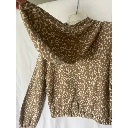 Steve Madden BB Dakota Sittin' Kitty Women's Animal Print Hoodie Brown Small