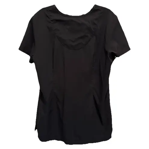 Koi Basics Black Scrub Top Short Sleeve V Neck Pockets Size Medium Medical Sherp