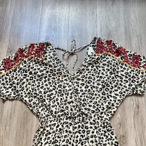 THML Leopard Print Wide Leg Jumpsuit Size XS