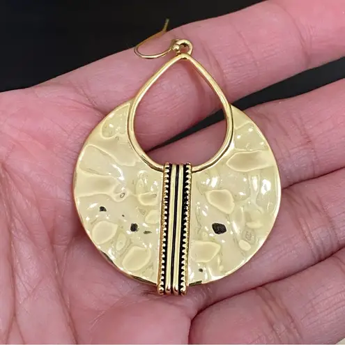 Crescent AllenCOCO Boho Ethnic Handcrafted Hammered Gold plated Dangle Earrings