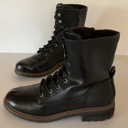 B.O.C Black Combat Boots Women’s Size 7.5M Faux Leather Lace