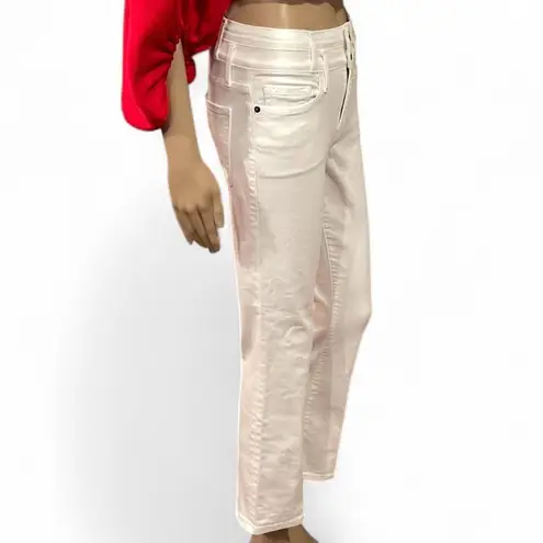 Frame NWOT! Denim Le Crop Mini Boot in Blanc White Jeans Double Waistband Sz 25