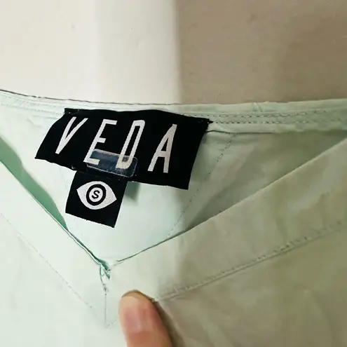 VEDA Summer Pastel Fiesta Orange Colorblock Sleeveless Shift Dress Size Small