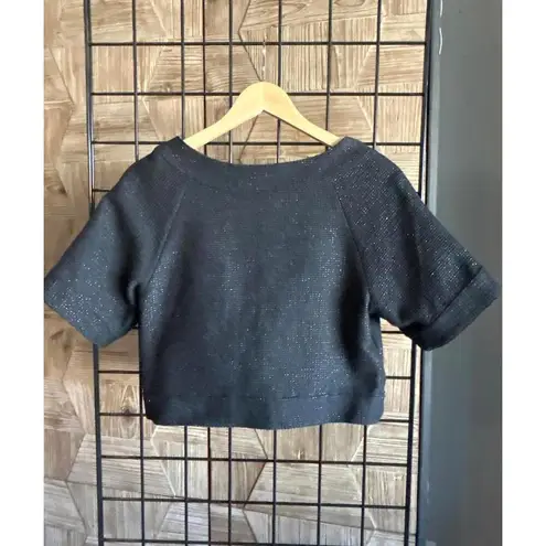 Vintage Mossimo Womens Jacket Sz M Black Crop Cape Short Sleeve Bohochic Size M