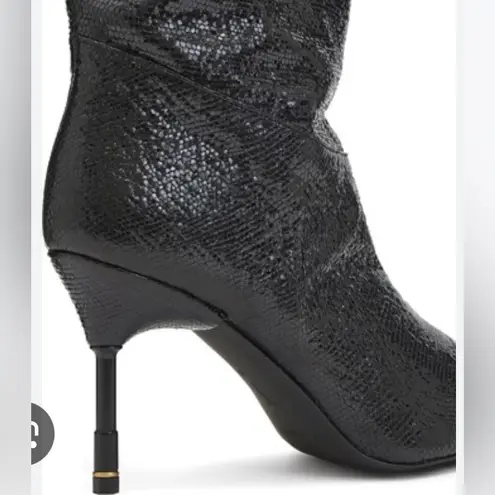 New! All Saints Women's Nori Shimmer Knee High Boots Leather Black Sz 7 $429