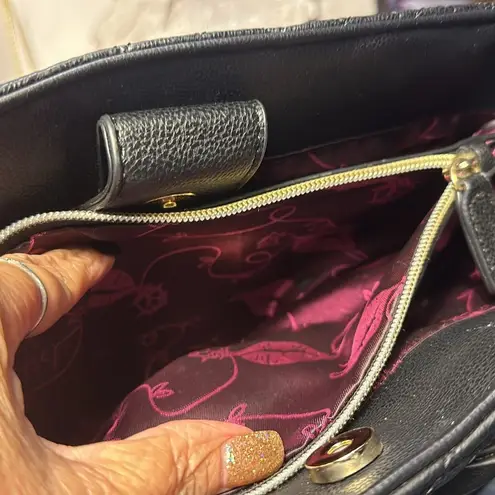 Betsey Johnson Betsy Johnson, adorable handbag, black with black & white bow. New without tags.