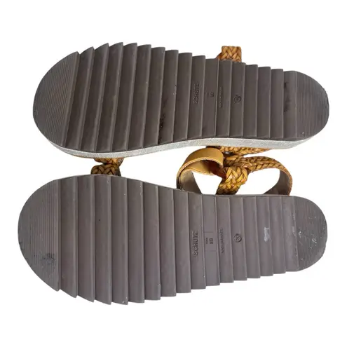 Schutz Jennie Cognac Braided Platform Sandals Tan Size 8 Women’s Summer Shoes