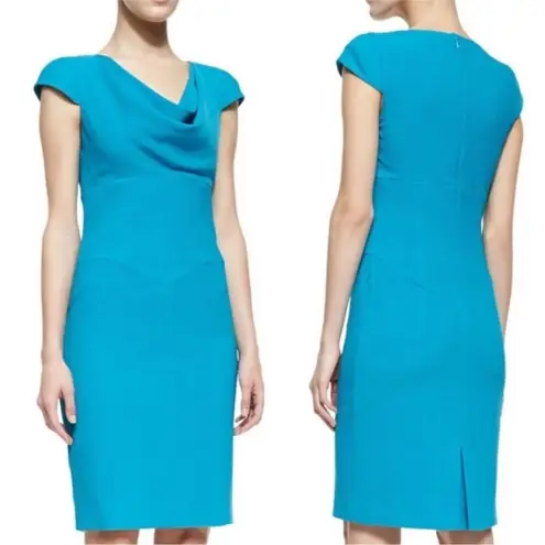 Black Halo BLACK HALO Teal Gretchen Dress Cow Neck Cocktail Size 10
