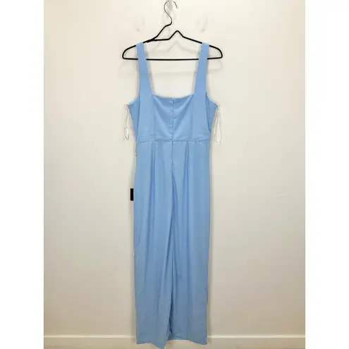 Lulus  Glamorous Disposition Light Blue Ruched Maxi Dress Formal Long Large NWT