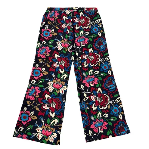 Jude Connally Lucia JC Floral Print Wide Leg Pants, Fall Chintz Navy, Sz M Red Size M